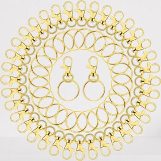 Llaveros dorados para manualidades incluye 50 ganchos para llavero y 50 llaveros.