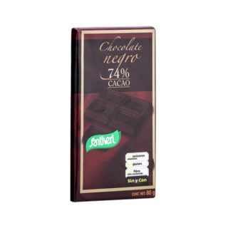 Santiveri Chocolate Negro 74% Cacao Sin Azúcar 80 Gramos