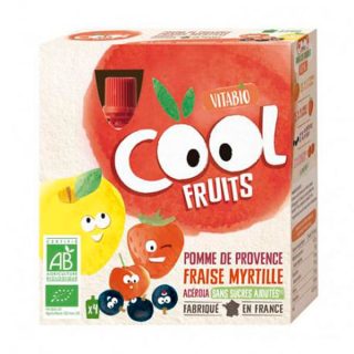 Babybio Vitabio Cool Fruits Manzana Fresa Y Arándano 4 x 90 g