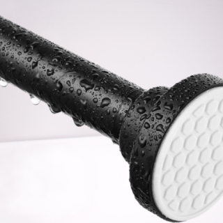 Barra de cortina de ducha negra de 42 a 73 pulgadas