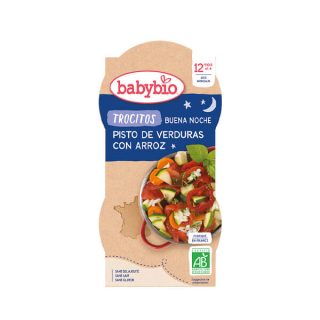 Babybio Potito Noche Con Trocitos De Pisto Verduras Y Arroz 2 x 200 g