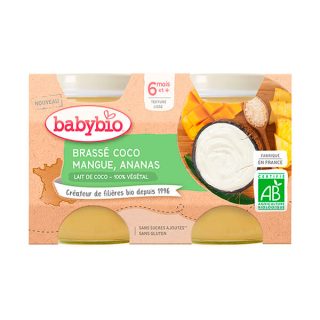 Babybio Potito De Yogur Coco Mango Y Piña 2 x 130 g