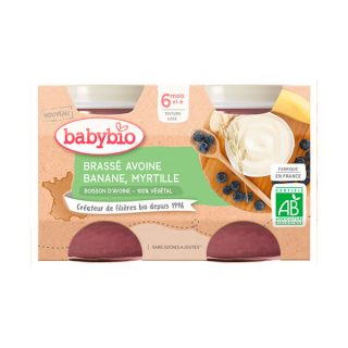 Babybio Potito De Yogur Avena Plátano Y Arándano 2 x 130 g