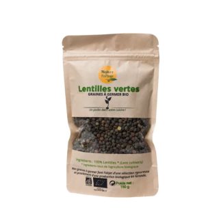 Nature & Partage Semillas Orgánicas De Lenteja Verde Para Germinar De 150 g