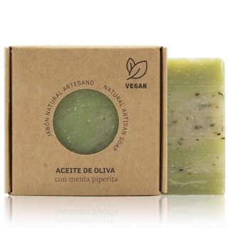 Sys Jabón Natural Artesano Aceite De Oliva con Menta Piperita 100g