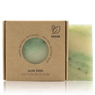 Sys Jabón Natural Artesano Aloe Vera con Hojas de Té verde 100g
