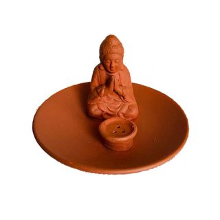 Incensario Budha Plato Terracota Compasivo