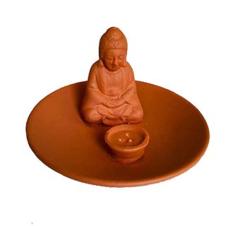 Incensario Budha Plato Terracota Meditación