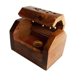 Radhe Shyam Incensario Madera Mini Caja Baul Conos 306