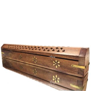Radhe Shyam Incensario Madera Caja Baul Pequeño Stick Flores 401