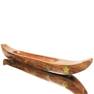 Radhe Shyam Incensario Madera Piragua Estrellas Grandes 219