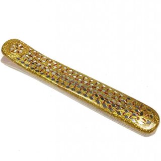 Radhe Shyam Incensario Lacado Largo Dorado Cenefa Roja