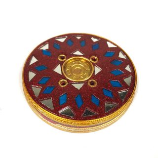 Radhe Shyam Incensario Lacado Plato Purpurina Decorado