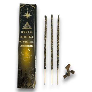 Aroma incienso Varillas Ojo De Tigre + Cristales 20 Gramos