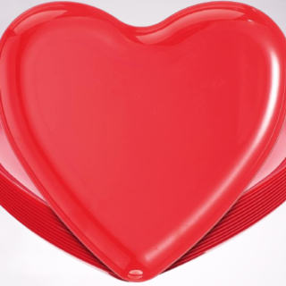 Platos de plástico en forma de corazón 7 pulgadas 12 piezas