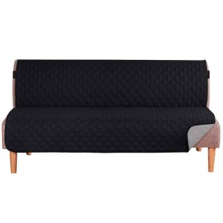 Protector para sofá cama acolchado doble faz negro/gris