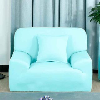 Funda ajustables para sofá 1 puesto Azul pastel