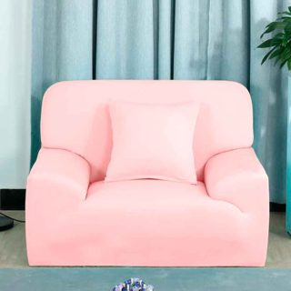 Funda ajustables para sofá 1 puesto Rosado