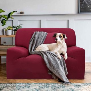 Funda ajustables para sofá 1 puesto Vinotinto