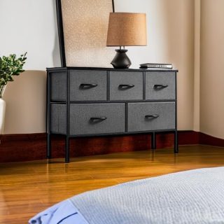 Cómoda de 5 cajones con cajón largo y ancho