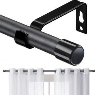 Barra de cortina negra mate 23 a 81 pulgadas