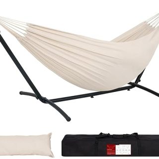 Hamaca doble portátil convertible 2 en 1 con soporte