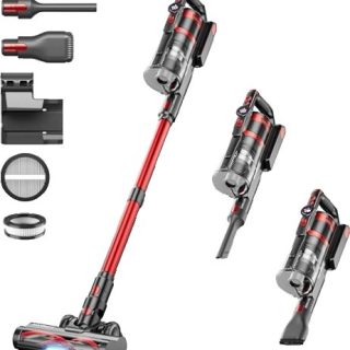 Aspiradora extra inalambrica – Niquel/rojo grande