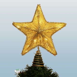 Decoración para árbol de estrella con control remoto alimentado por USB con luces y lentejuelas