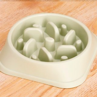 Tazón de perro comedero lento e interactivo color verde