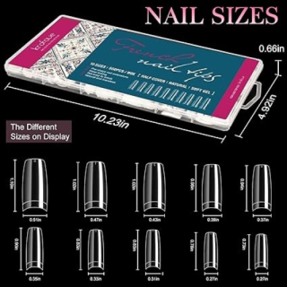 500 puntas de uñas postizas de media cubierta 10 tamaños
