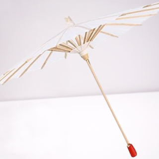 Paquete de 2 parasoles de papel decorativo chino color blanco