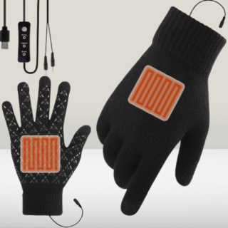 Guantes térmicos de 5 V USB para hombres y mujeres NEGRO