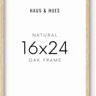 Marco de 16 x 24 pulgadas portarretratos de madera clara