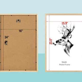 Juego de 4 marcos de 16 x 24 pulgadas de madera de roble