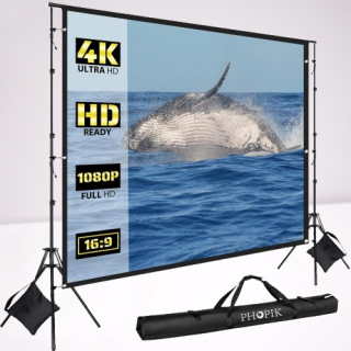 Pantalla y soporte de proyector