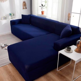 Protector de Sofá en L funda ajustable Azul Oscuro Derecho