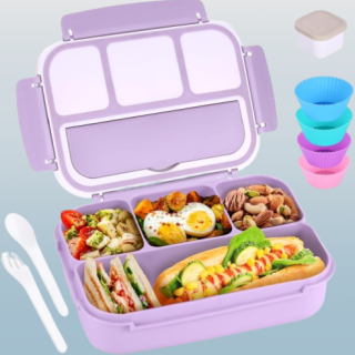 Recipientes para niños y niñas con 4 compartimentos color lavanda