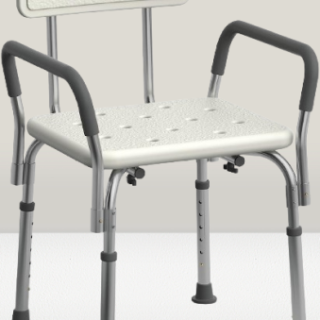 Silla de regadera con reposabrazos acolchados