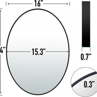 Espejo ovalado cuadrado de longitud completa de 16 x 24&ampquot