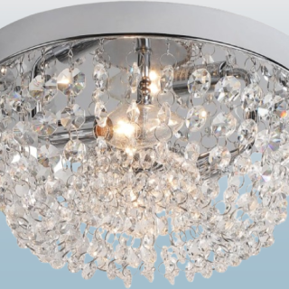 Lámpara de techo pequeña de cristal empotrada elegante.