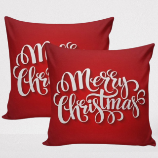 Juego de 2 fundas de almohada  con estampado de Feliz Navid