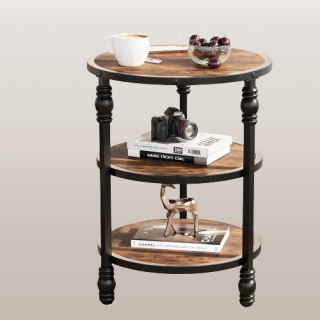 Mesa auxiliar redonda de 3 niveles