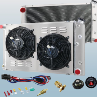 Radiador CU162 de aluminio de 3 filas + 2 ventiladores