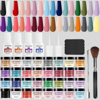 Kit de iniciación de 32 botellas de polvo de uñas de 32 colores