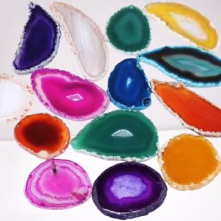 Rebanadas de ágata pulida para hacer joyas paquete de 12