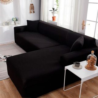 Protector de Sofá en L funda ajustable Negro Derecho