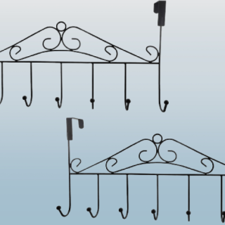 2 Ganchos para colgar sobre la puerta color negro