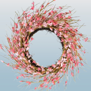 Corona de flores artificiales de Forsythia de 18 pulgadas.