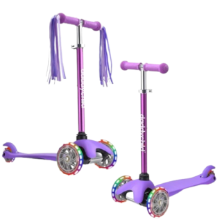 Scooter de tres ruedas para ninos con ruedas LED