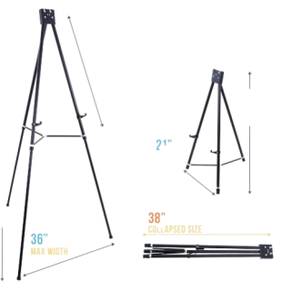 Caballete de piso para exhibiciones y presentaciones